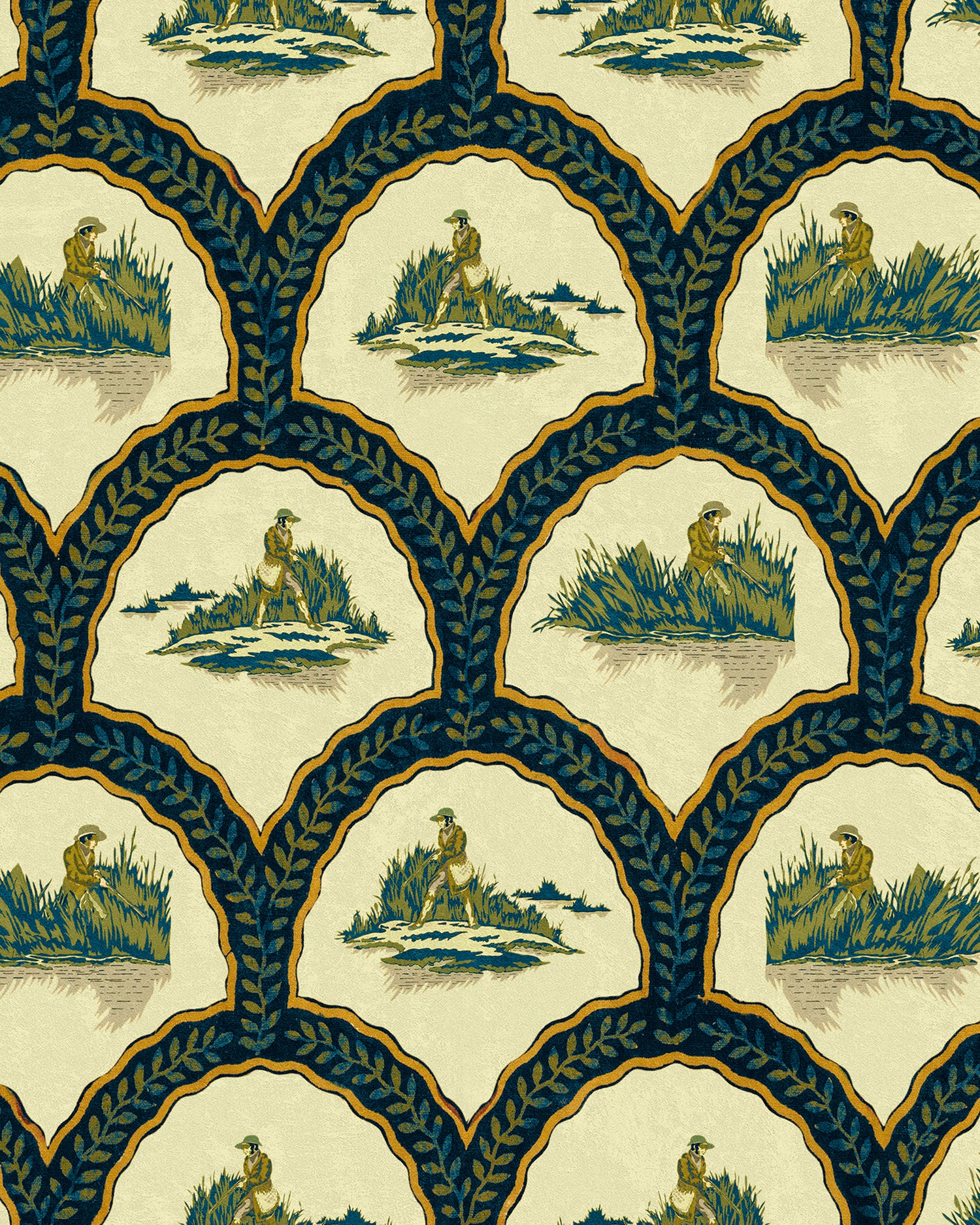 The Hunter wallpaper in pale green color - pattern number WP30159 - by Mind the Gap in the The Wetlands collection