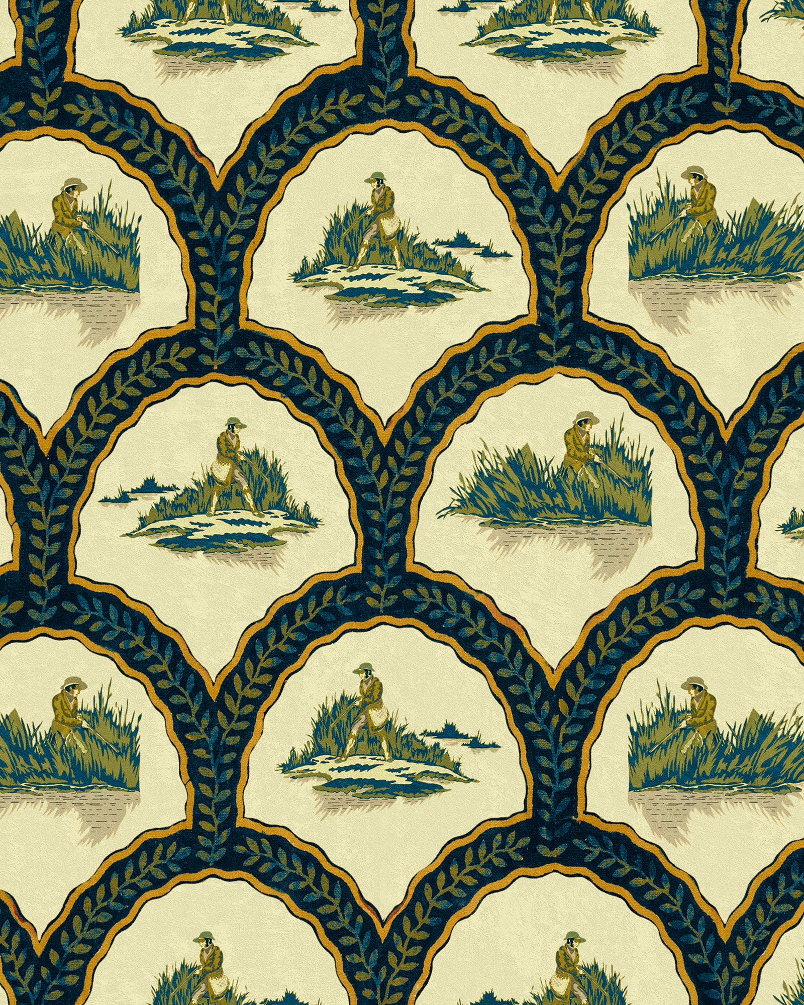 The Hunter wallpaper in pale green color - pattern number WP30159 - by Mind the Gap in the The Wetlands collection