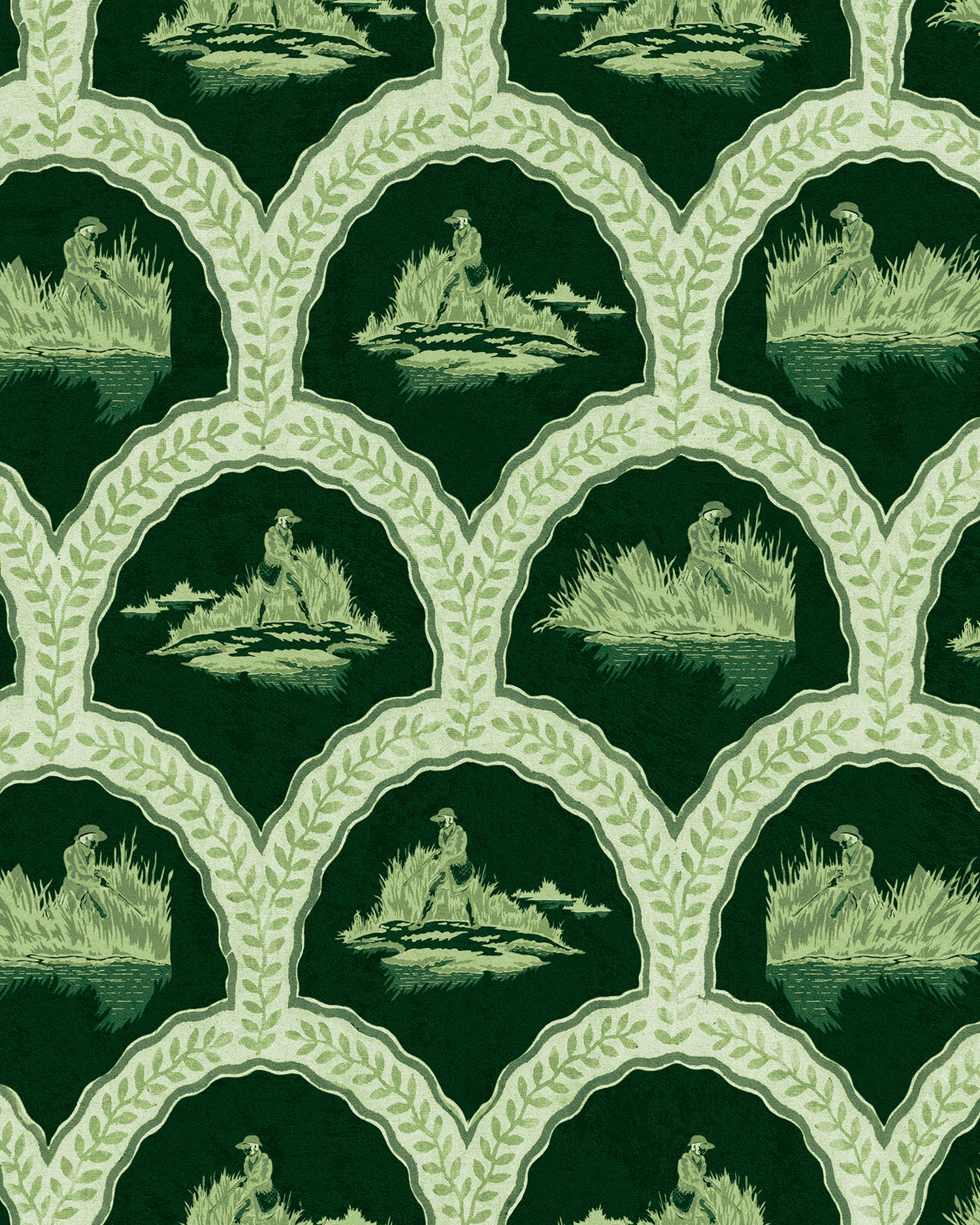 The Hunter wallpaper in evergreen color - pattern number WP30160 - by Mind the Gap in the The Wetlands collection