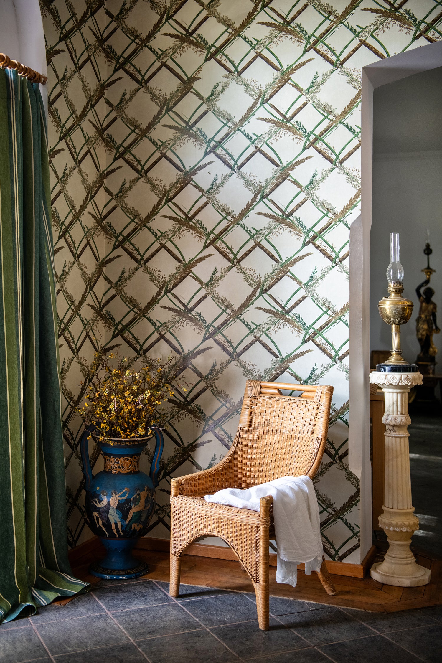 Ornamental Reed wallpaper in brown color - pattern number WP30161 - by Mind the Gap in the The Wetlands collection