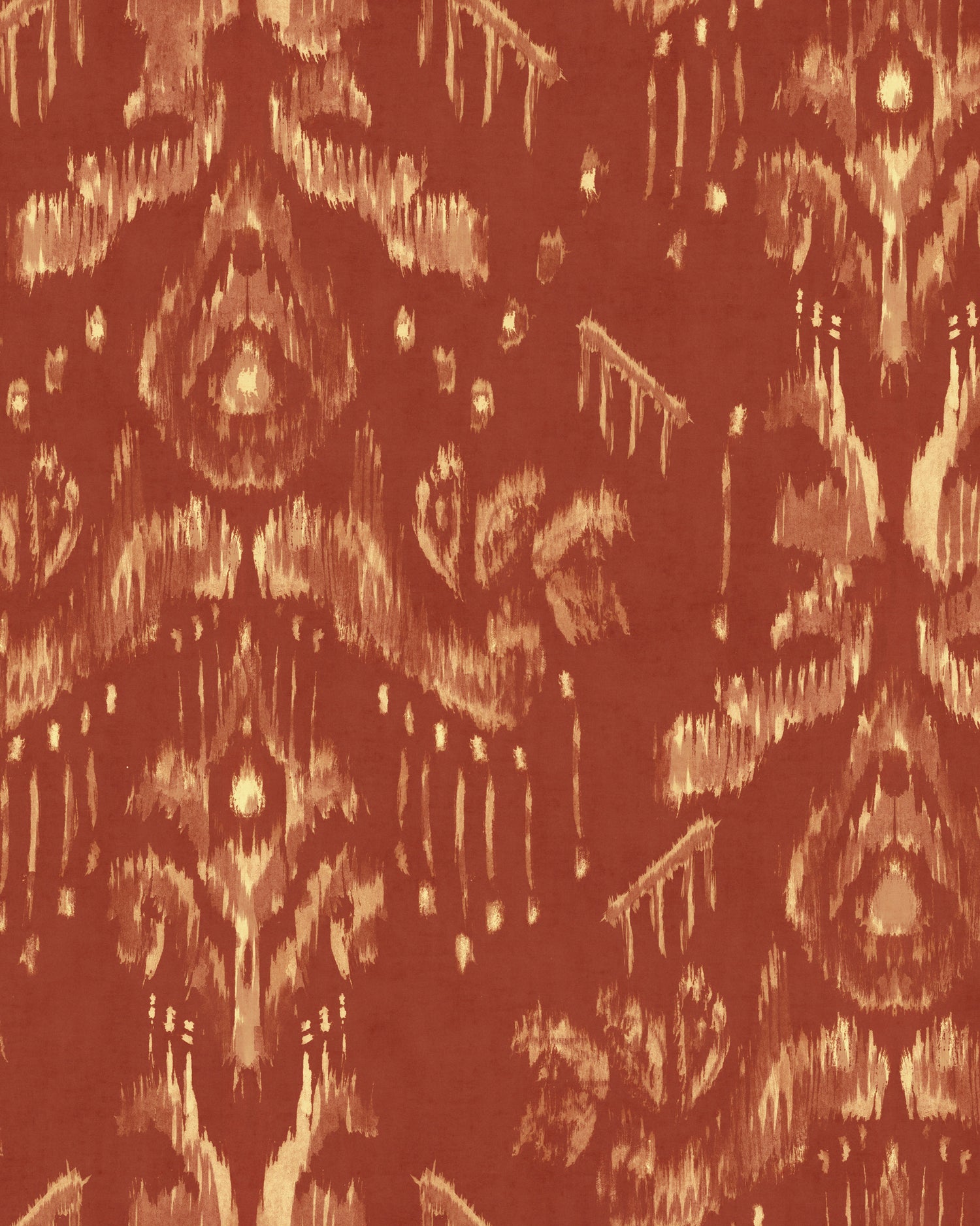 Ancestral Ikat Wallpaper in copper color - pattern number WP30262 - by Mind the Gap in the Transylvanian Rhapsody collection