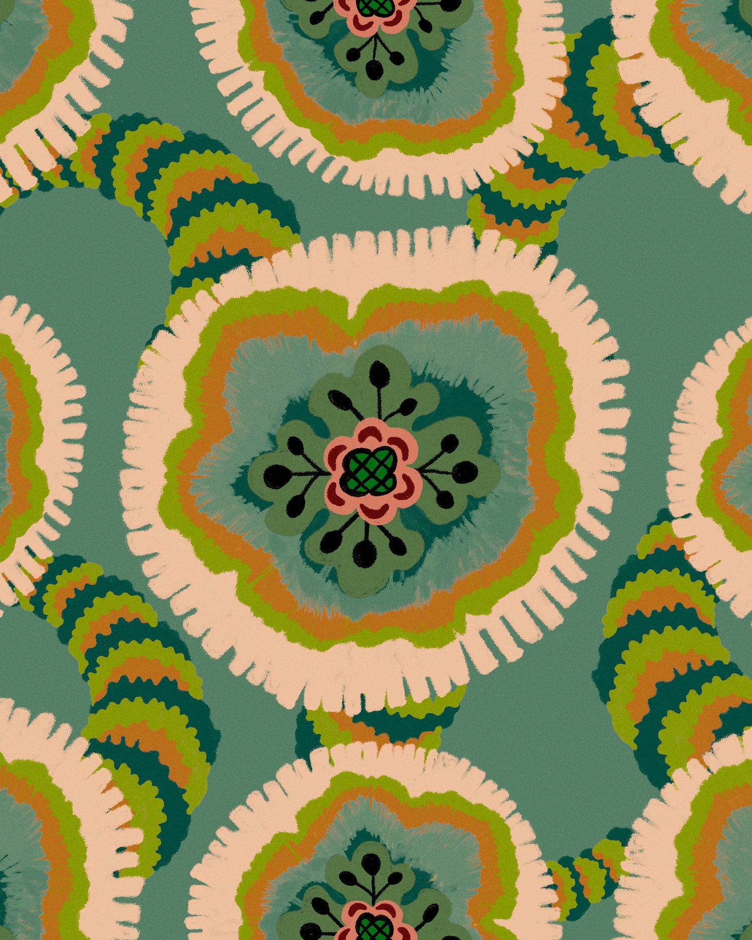 Ethereal Wallpaper in green color - pattern number WP30274 - by Mind the Gap in the Transylvanian Rhapsody collection