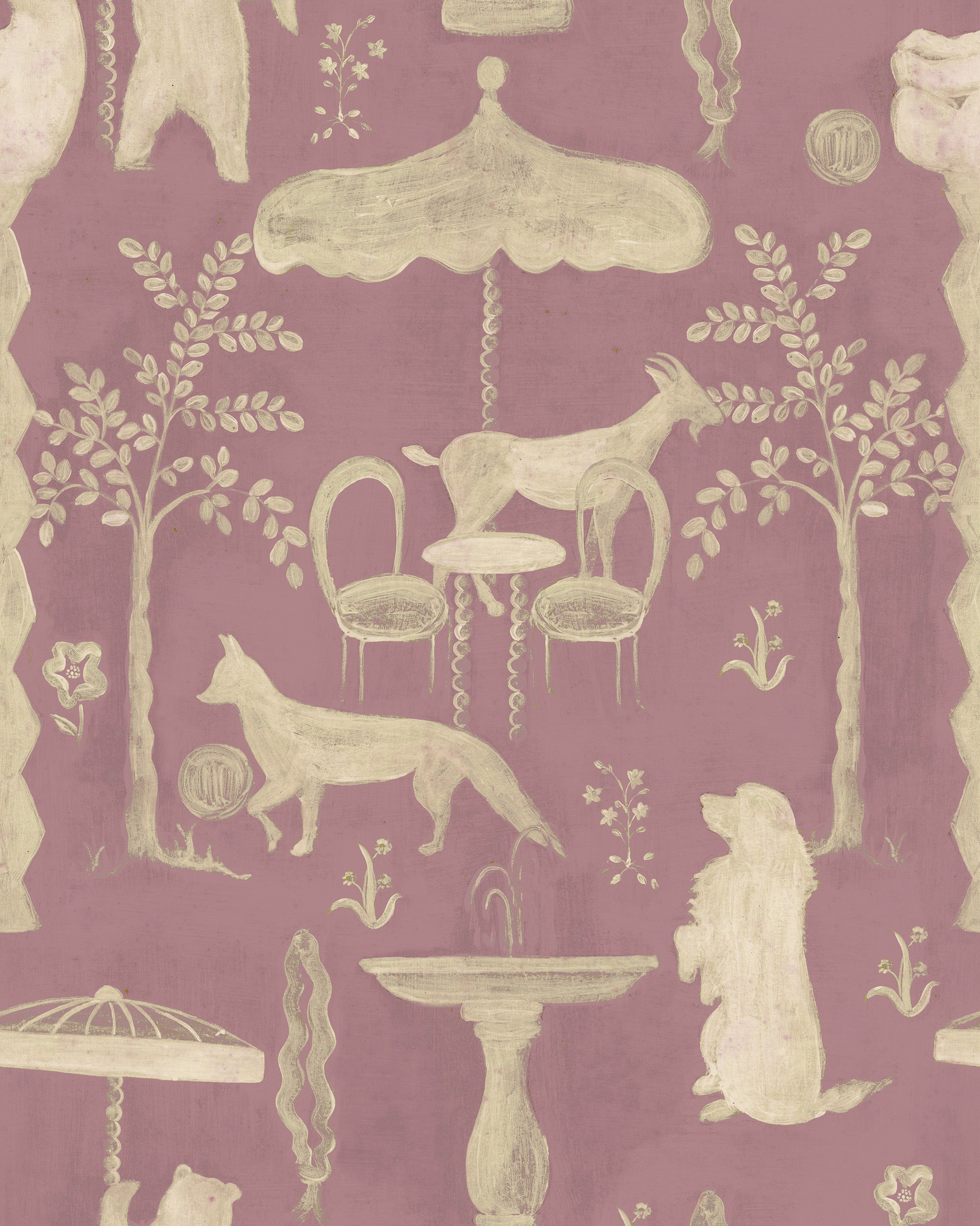 The Hidden Realm Wallpaper in mauve color - pattern number WP30296 - by Mind the Gap in the Transylvanian Rhapsody collection