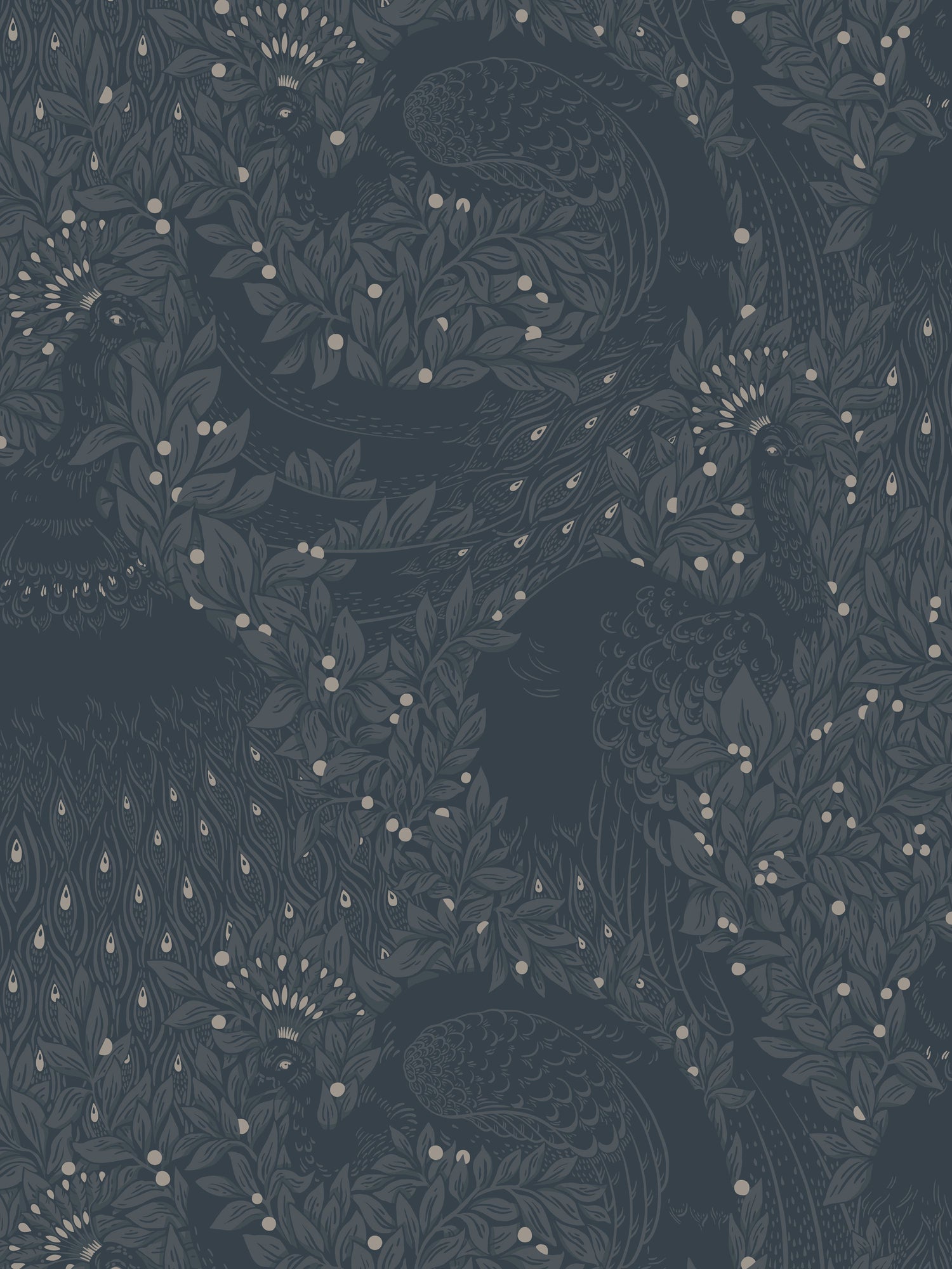 Evelina wallpaper in indigo blue color - pattern number WSB 00061012 - by Scalamandre in the  collection
