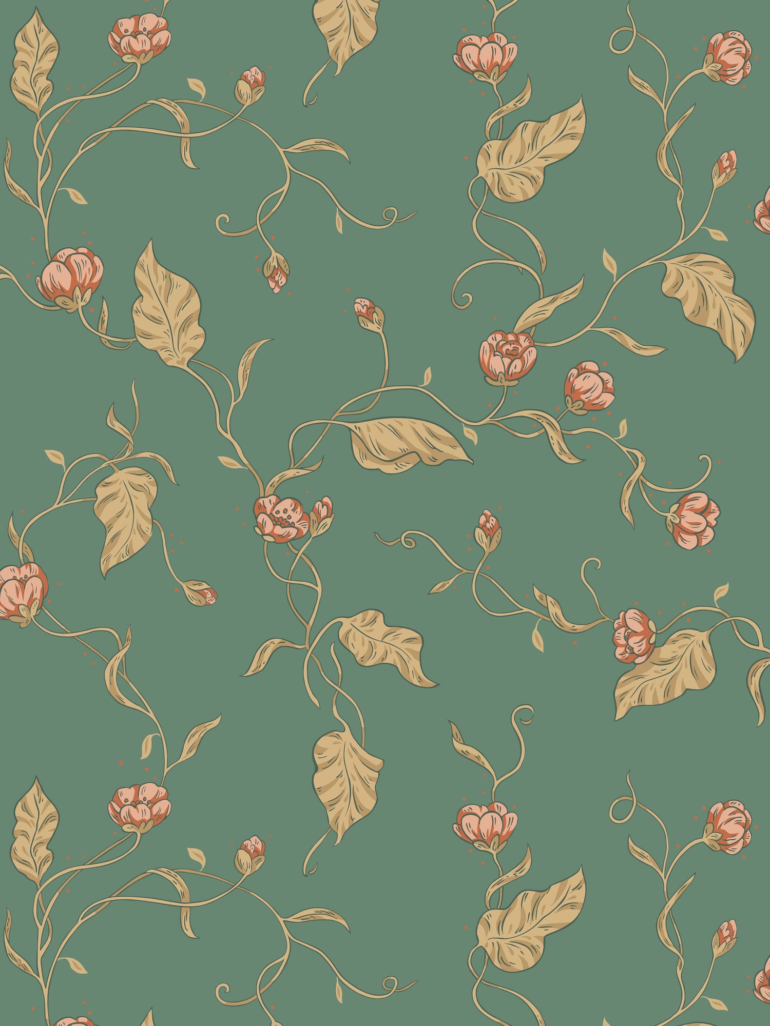 Elmire wallpaper in emerald color - pattern number WSB 00091400 - by Scalamandre in the  collection