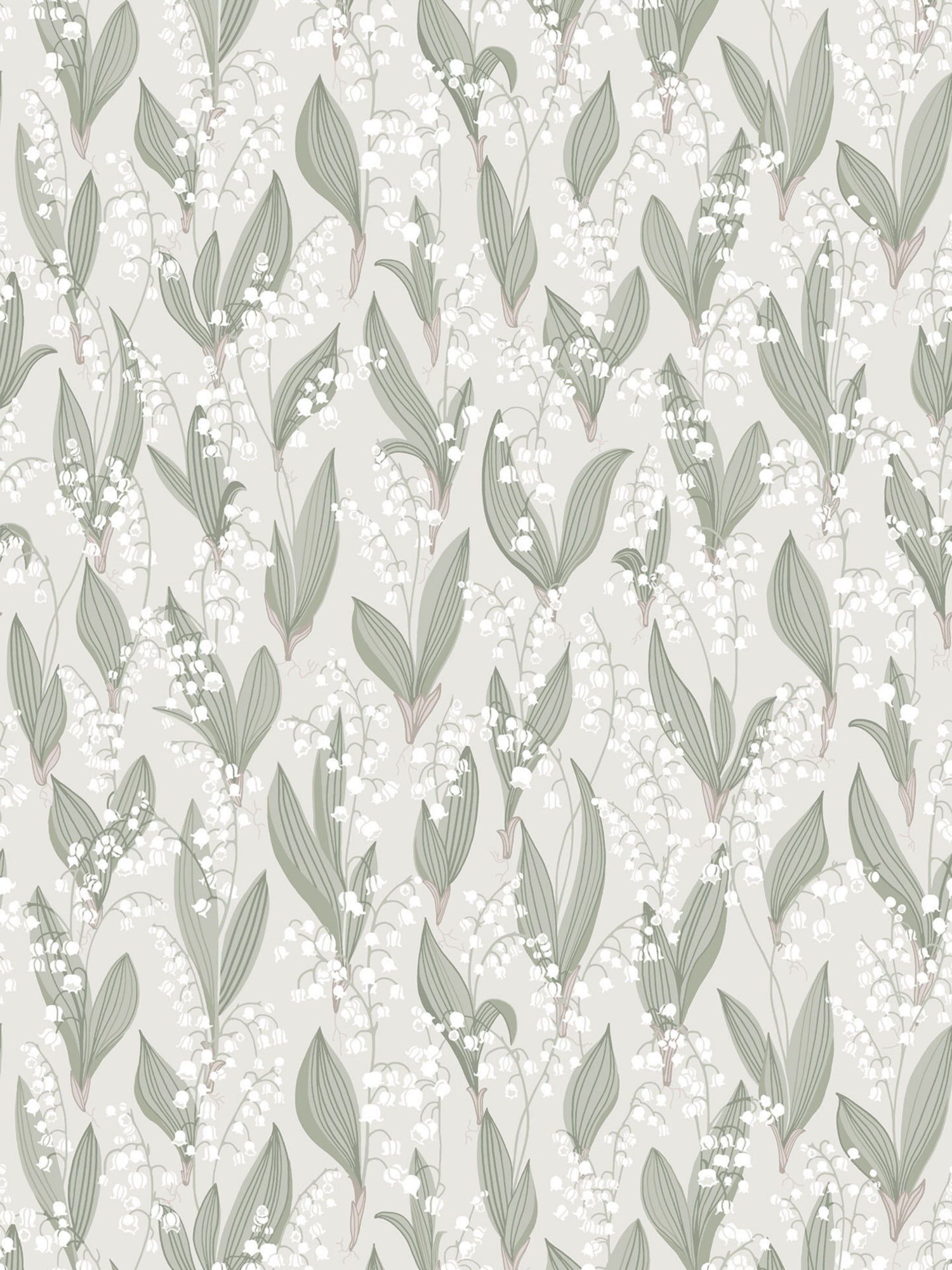 Liljekonvalj wallpaper in spring green color - pattern number WSB 00180479 - by Scalamandre in the  collection