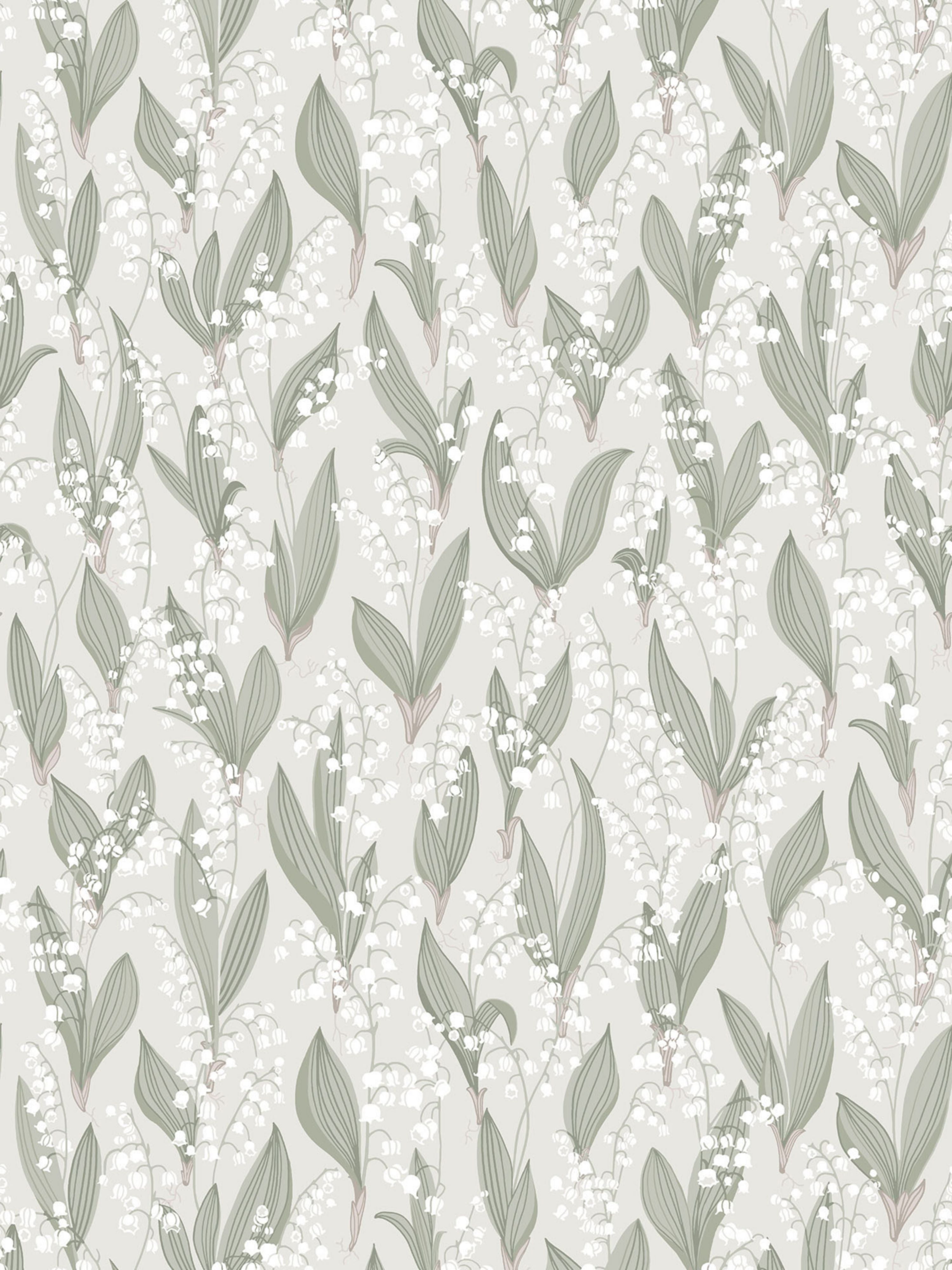 Liljekonvalj wallpaper in spring green color - pattern number WSB 00180479 - by Scalamandre in the  collection