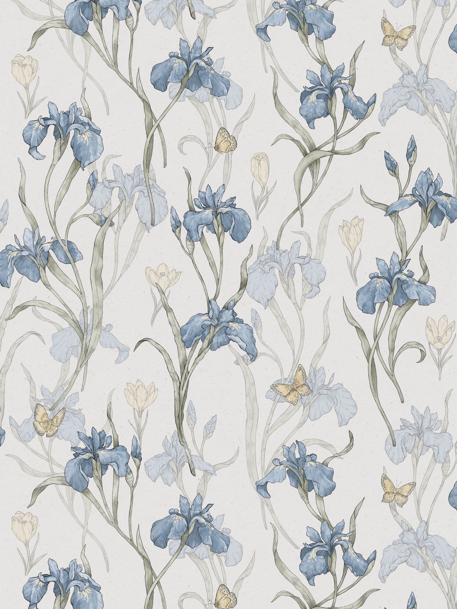 Iris wallpaper in sky blue color - pattern number WSB 003401013 - by Scalamandre in the  collection
