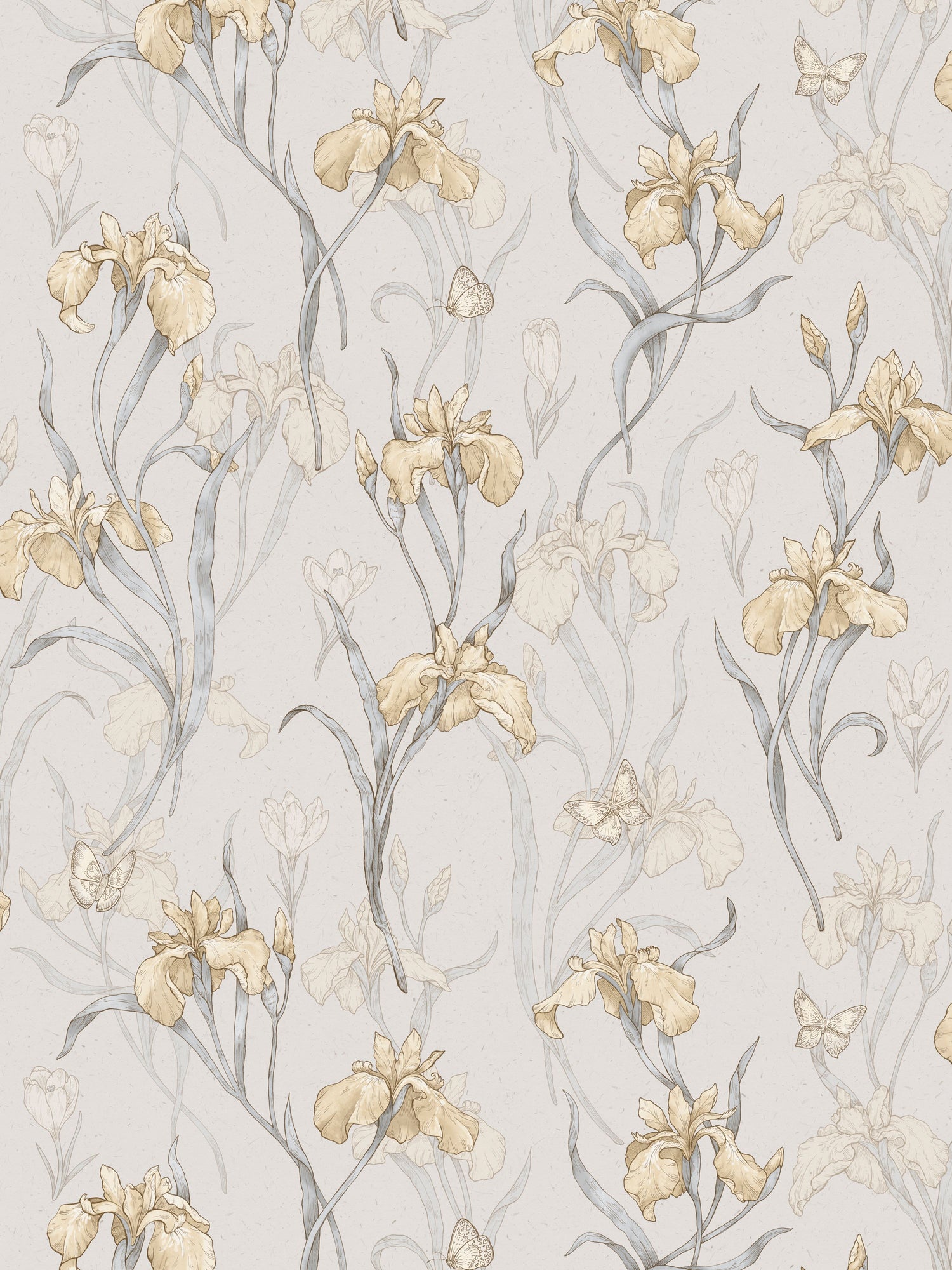 Iris wallpaper in amber color - pattern number WSB 003601013 - by Scalamandre in the  collection