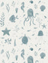 Della wallpaper in ocean blue color - pattern number WSB 00360243 - by Scalamandre in the  collection