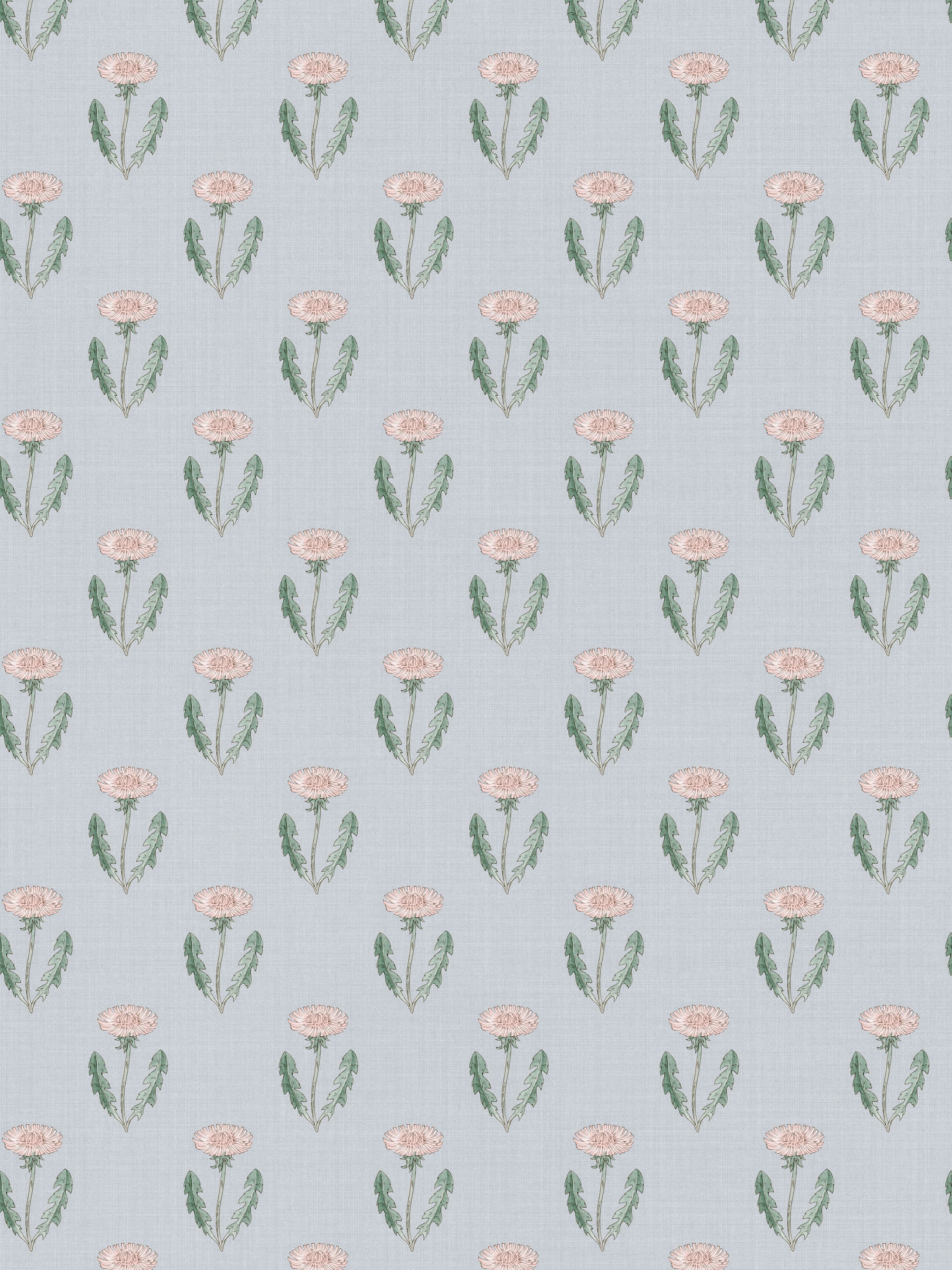 Maskrosen wallpaper in soft blue color - pattern number WSB 0038S1013 - by Scalamandre in the  collection