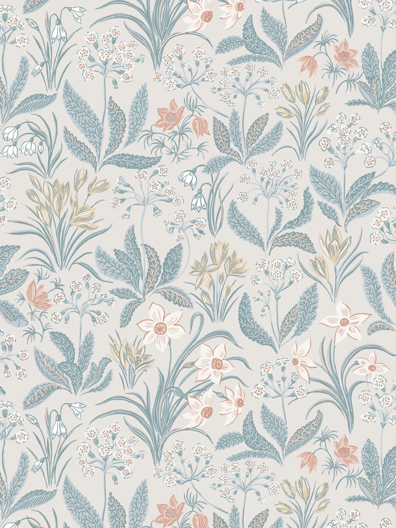 Huset I Solen wallpaper in folklore blue color - pattern number WSB 005901015 - by Scalamandre in the  collection