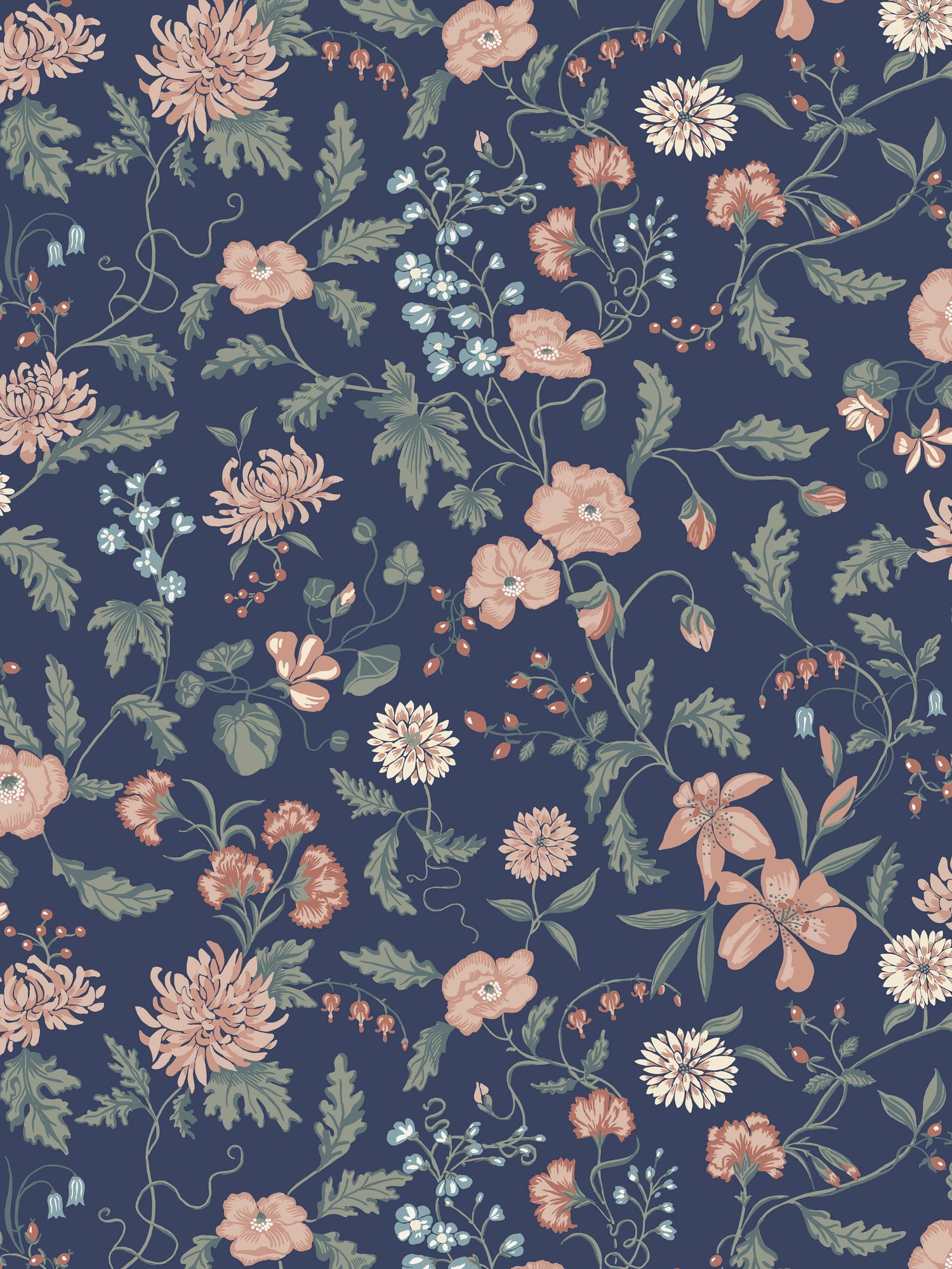 Till Karin wallpaper in midnight blue color - pattern number WSB 006701016 - by Scalamandre in the  collection