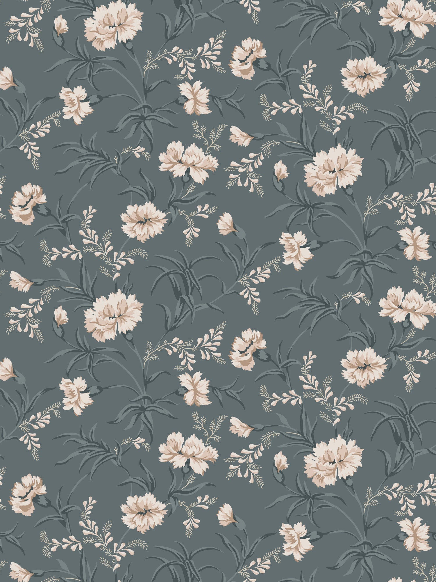 Emilie wallpaper in petrol color - pattern number WSB 00770832 - by Scalamandre in the  collection