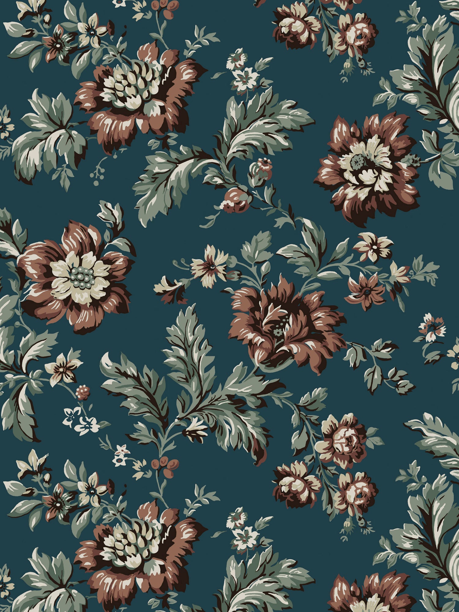 Rosenholm wallpaper in midnight blue color - pattern number WSB 00860407 - by Scalamandre in the  collection