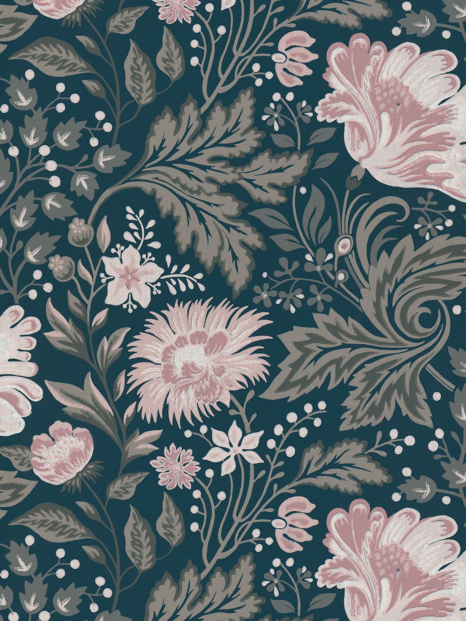 Ava wallpaper in dark blue color - pattern number WSB 00960400 - by Scalamandre in the  collection