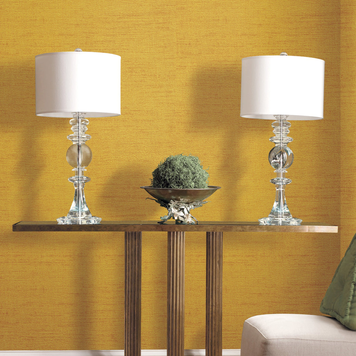 Brushed Texture Wallpaper in Yellow color - pattern number WT71704 - by Galerie in the Wall Textures collection