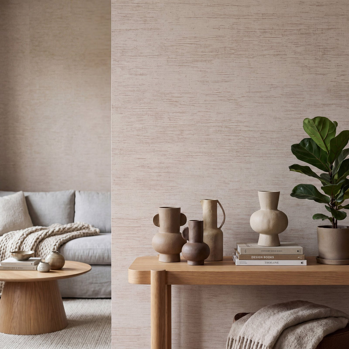 Brushed Texture Wallpaper in Beige color - pattern number WT71705 - by Galerie in the Wall Textures collection