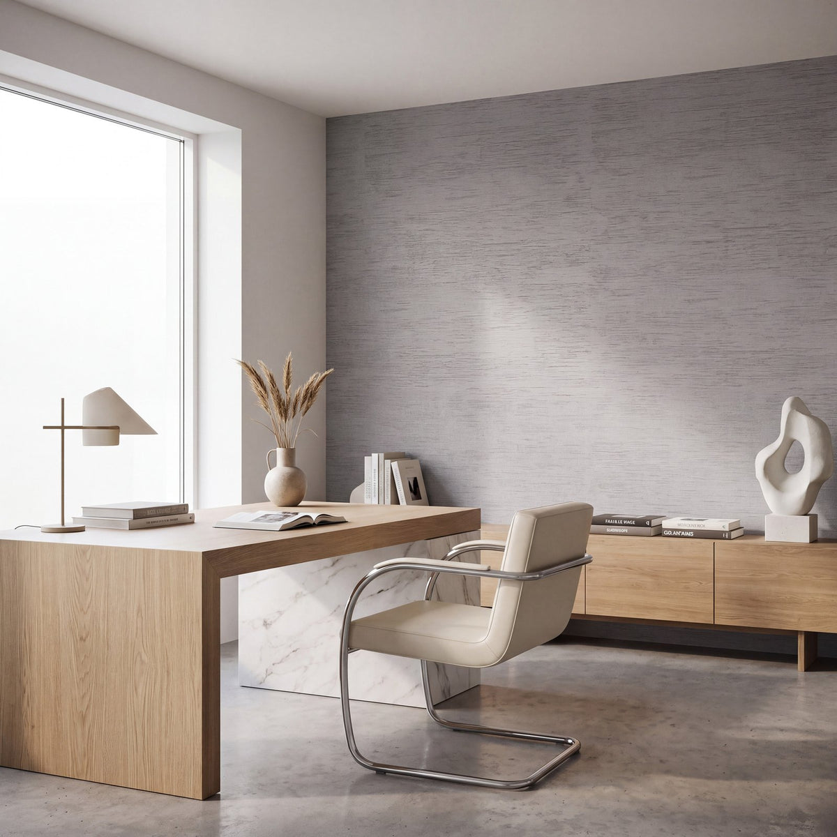 Brushed Texture Wallpaper in Silver Grey color - pattern number WT71708 - by Galerie in the Wall Textures collection