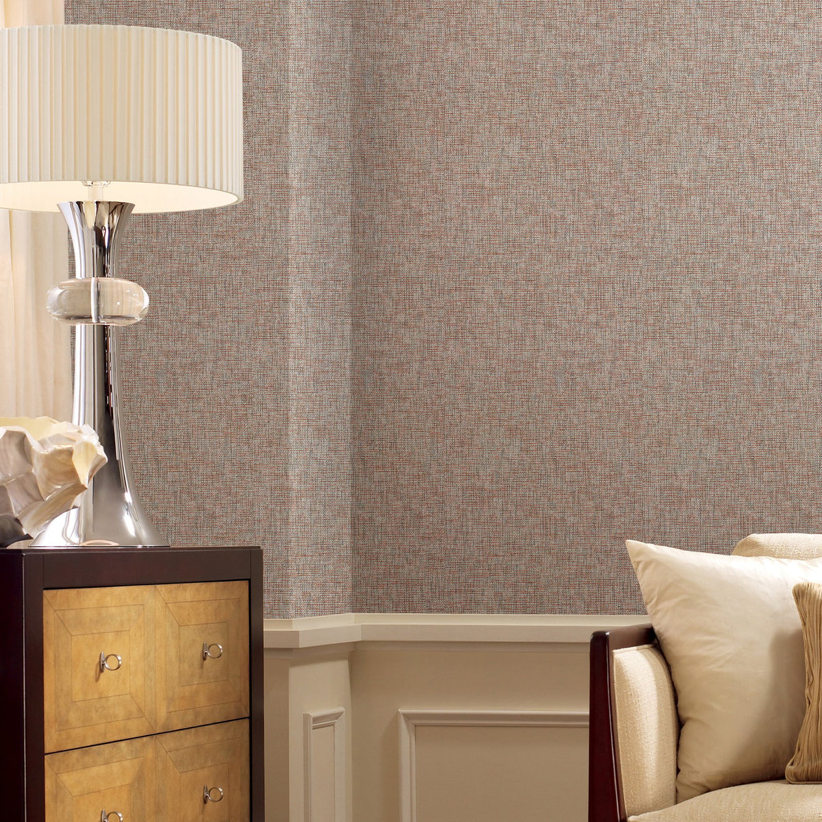 Linen Crosshatch Wallpaper in Red color - pattern number WT71713 - by Galerie in the Wall Textures collection