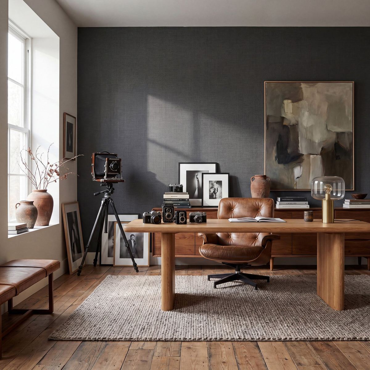 Textile Grid Wallpaper in Black color - pattern number WT71730 - by Galerie in the Wall Textures collection