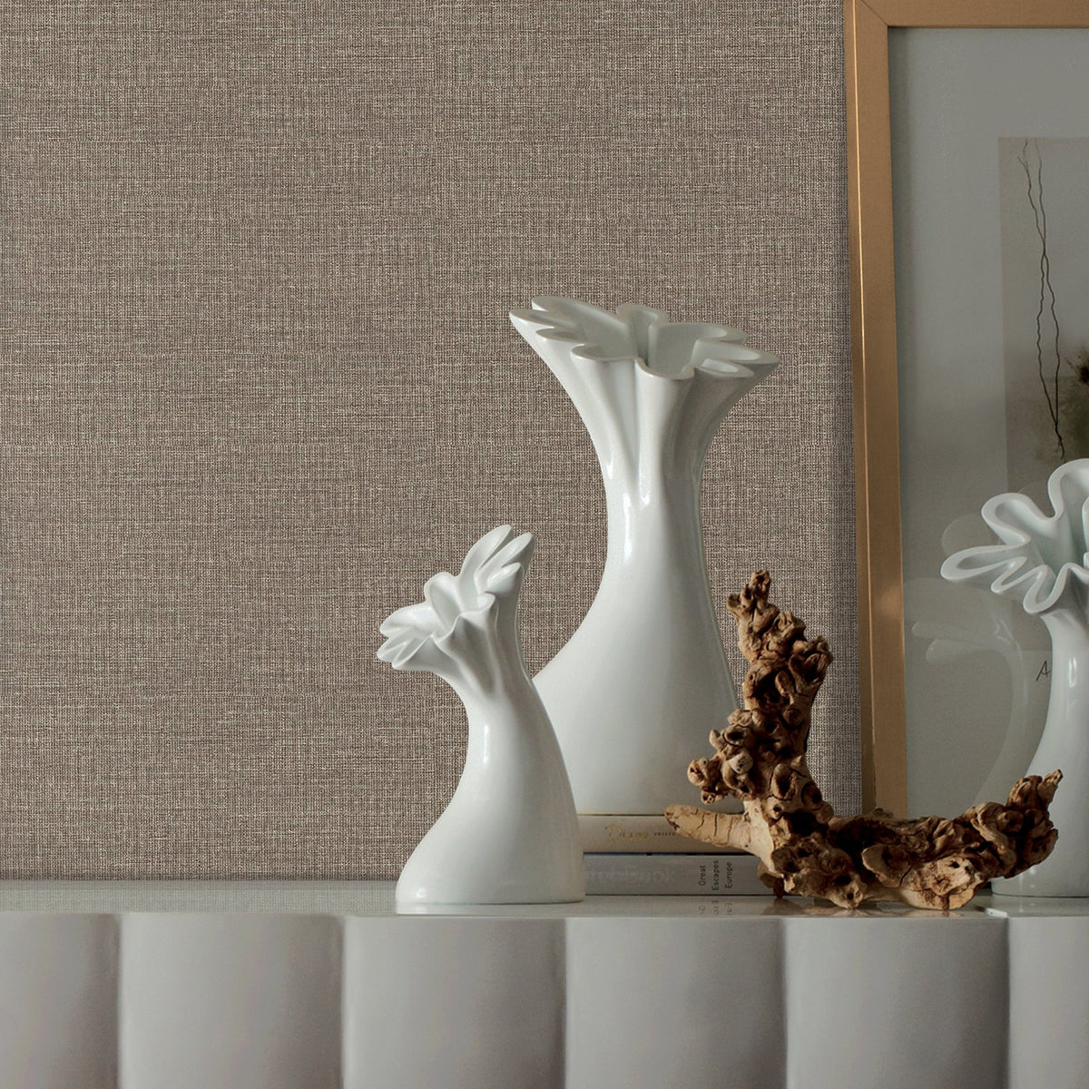 Textile Grid Wallpaper in Bronze Brown color - pattern number WT71733 - by Galerie in the Wall Textures collection