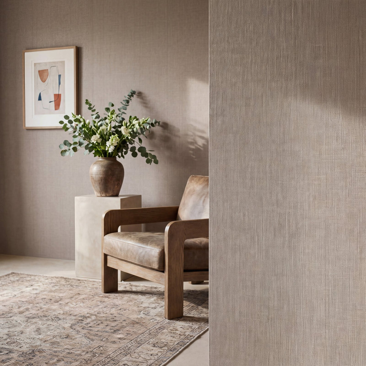 Textile Grid Wallpaper in Beige color - pattern number WT71734 - by Galerie in the Wall Textures collection