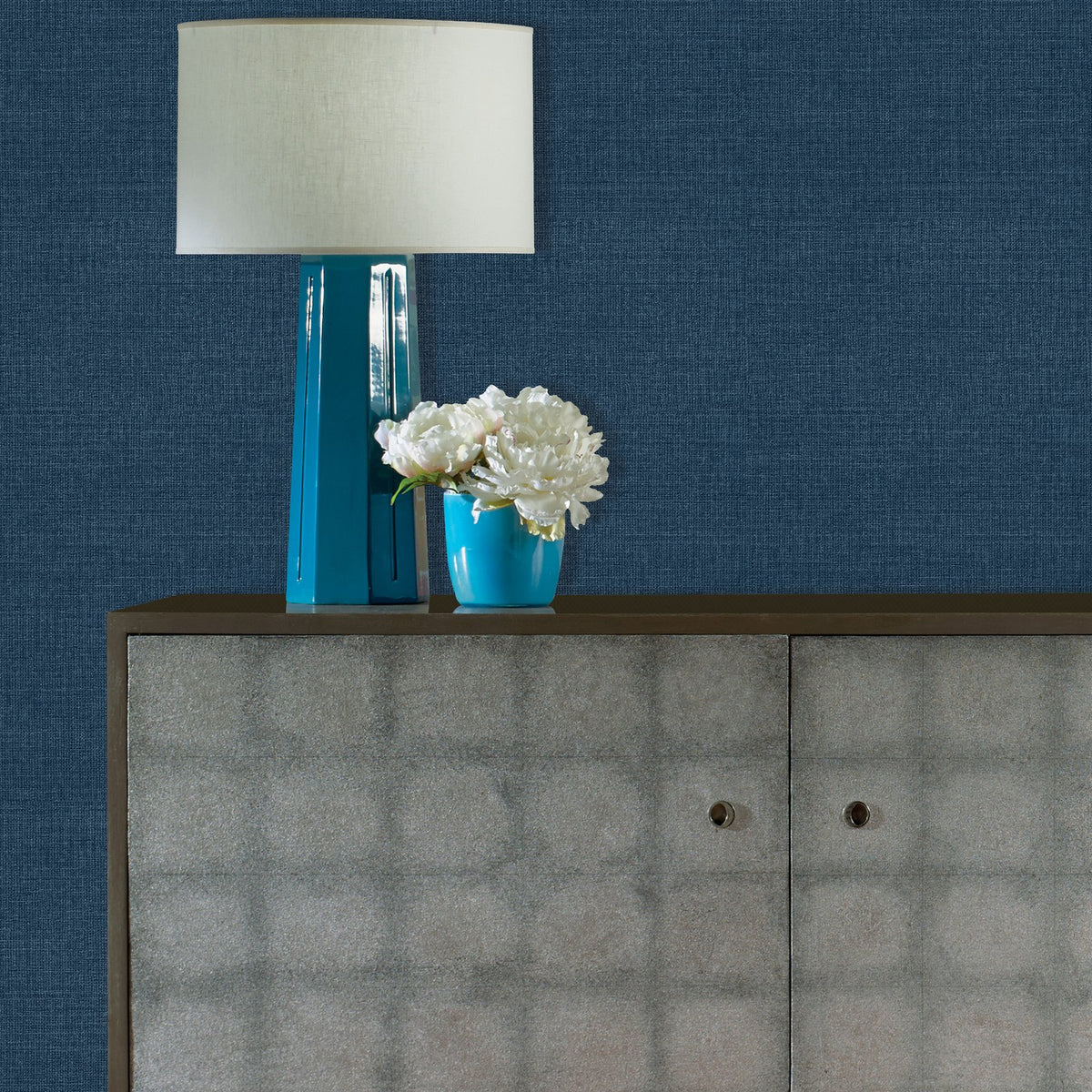 Textile Grid Wallpaper in Blue color - pattern number WT71739 - by Galerie in the Wall Textures collection