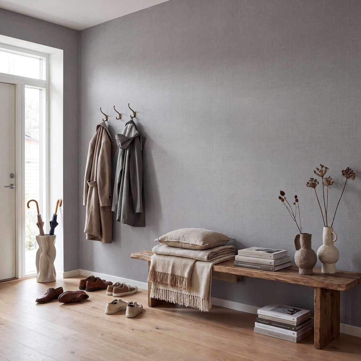 Textile Grid Wallpaper in Silver Grey color - pattern number WT71746 - by Galerie in the Wall Textures collection