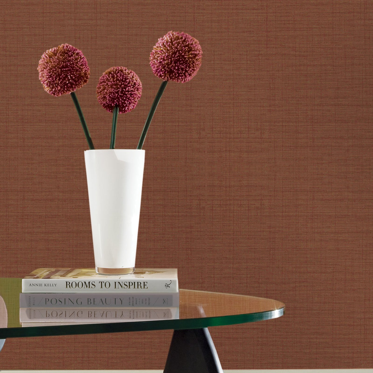 Papyrus Weave Wallpaper in Red color - pattern number WT71759 - by Galerie in the Wall Textures collection