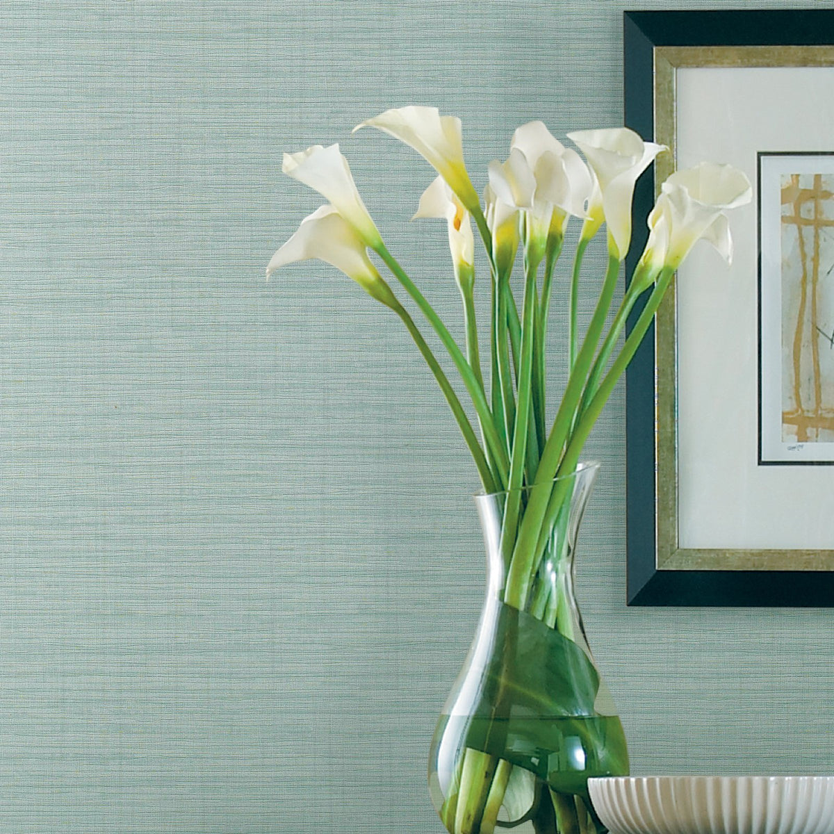 Papyrus Weave Wallpaper in Green color - pattern number WT71763 - by Galerie in the Wall Textures collection