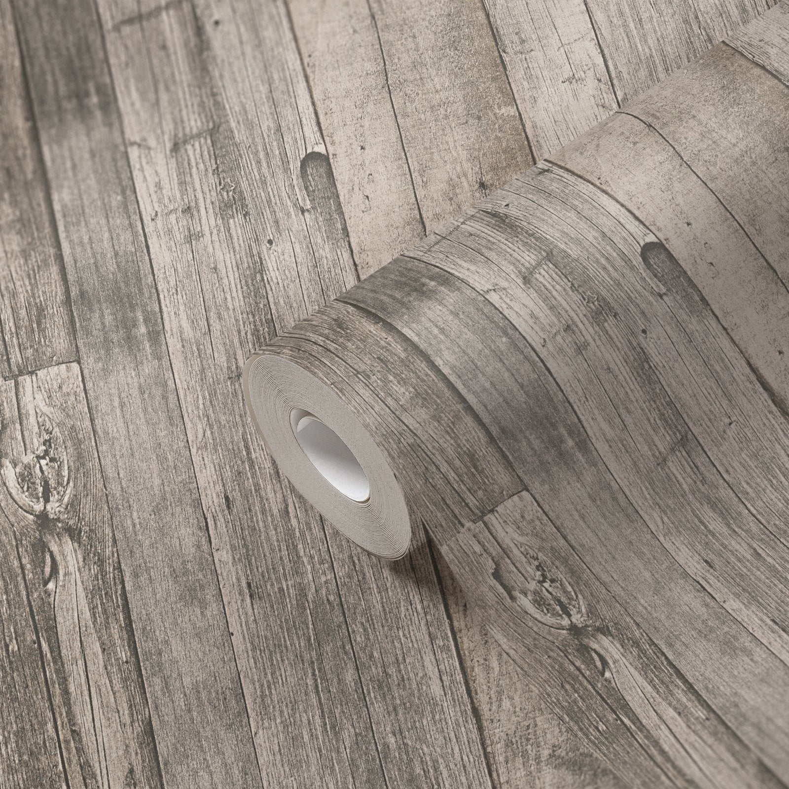 Reclaimed Wood Effect Motif wallpaper in beige color - pattern number WW22213 - by Galerie in the The Woods and Wicker collection