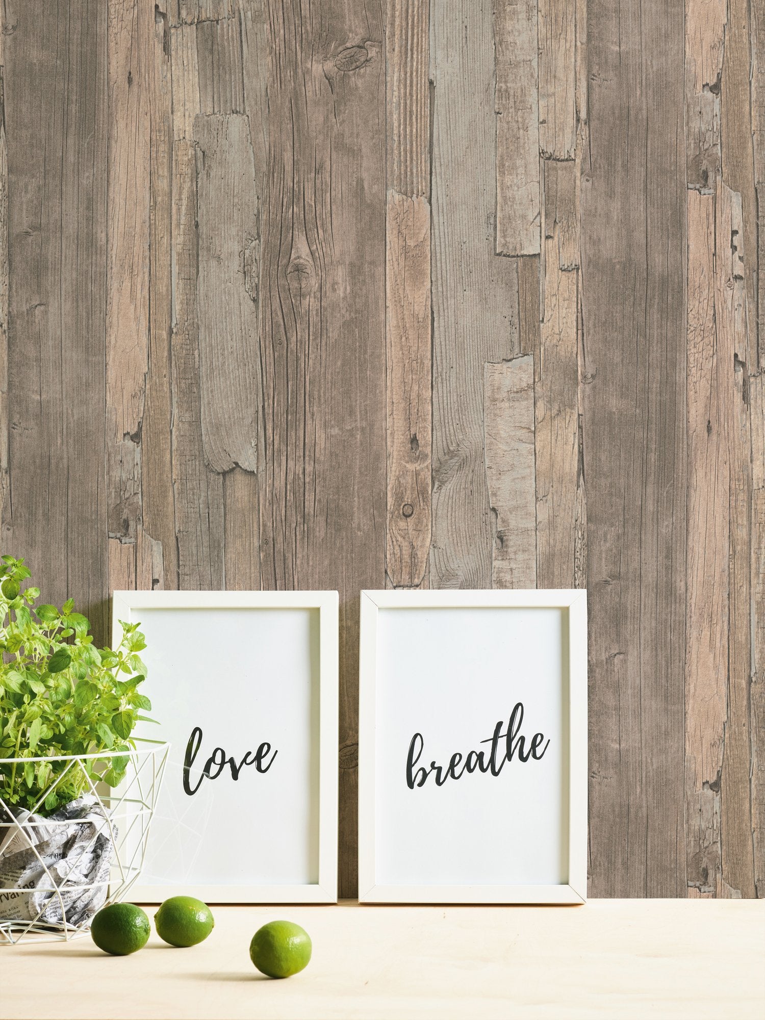 Drift Wood Effect Motif wallpaper in bronze brown color - pattern number WW22215 - by Galerie in the The Woods and Wicker collection