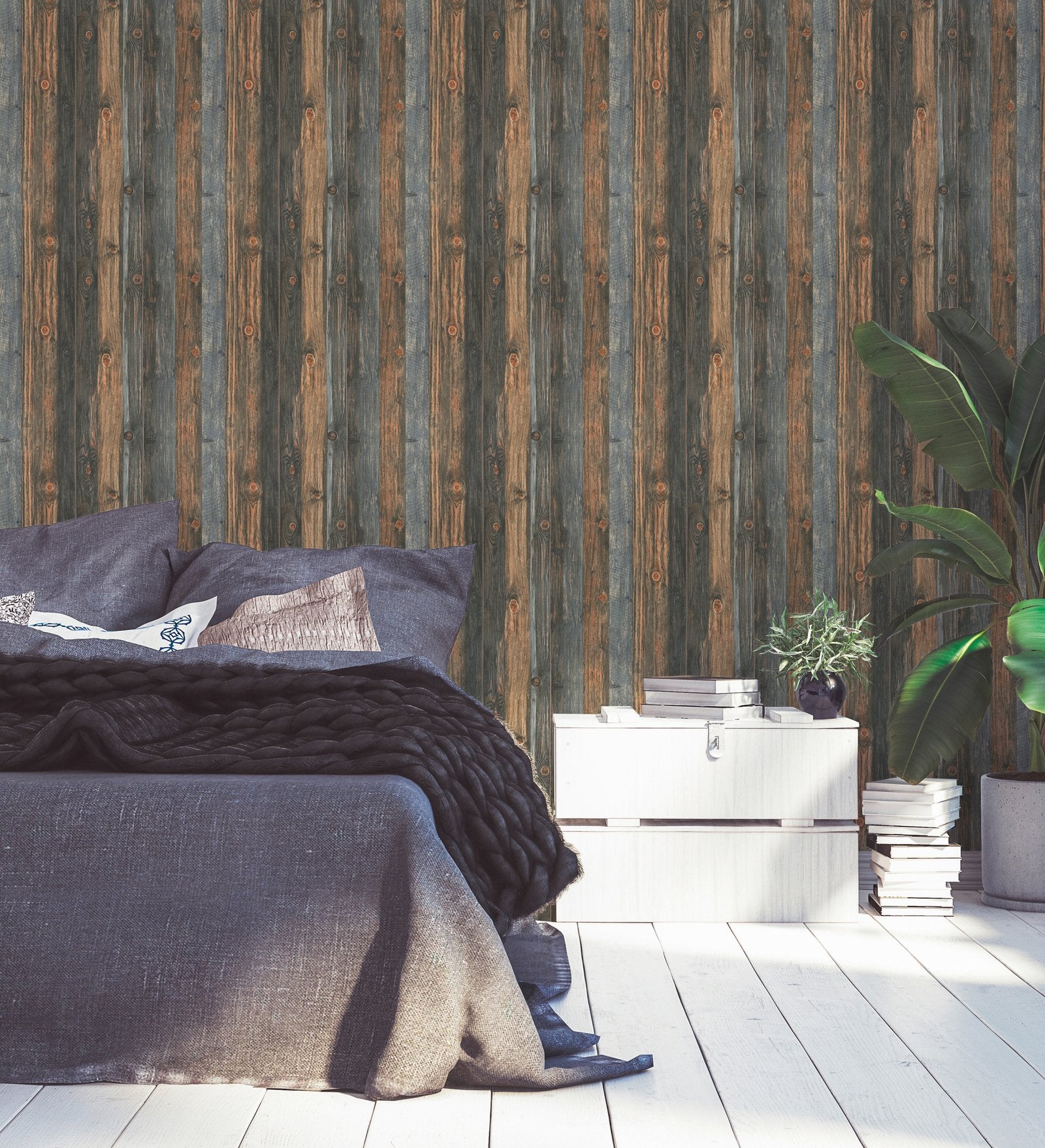 Wood Knots Effect Motif wallpaper in bronze brown color - pattern number WW22217 - by Galerie in the The Woods and Wicker collection