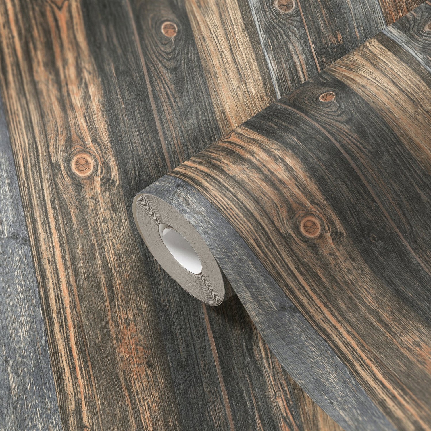 Wood Knots Effect Motif wallpaper in bronze brown color - pattern number WW22217 - by Galerie in the The Woods and Wicker collection
