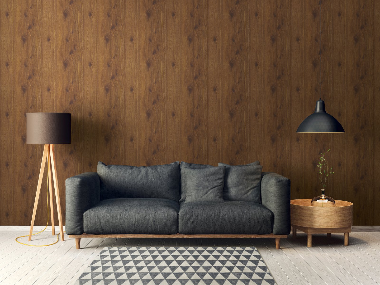 Forest Wood Effect Motif wallpaper in bronze brown color - pattern number WW22218 - by Galerie in the The Woods and Wicker collection