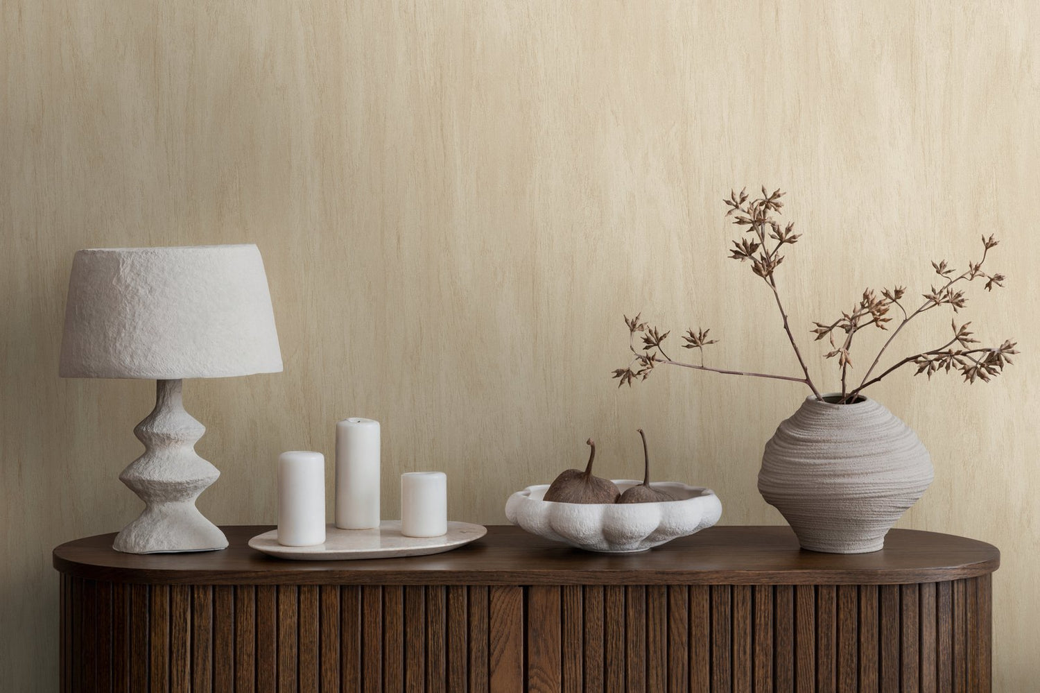 Wood Effect Motif wallpaper in beige color - pattern number WW22220 - by Galerie in the The Woods and Wicker collection
