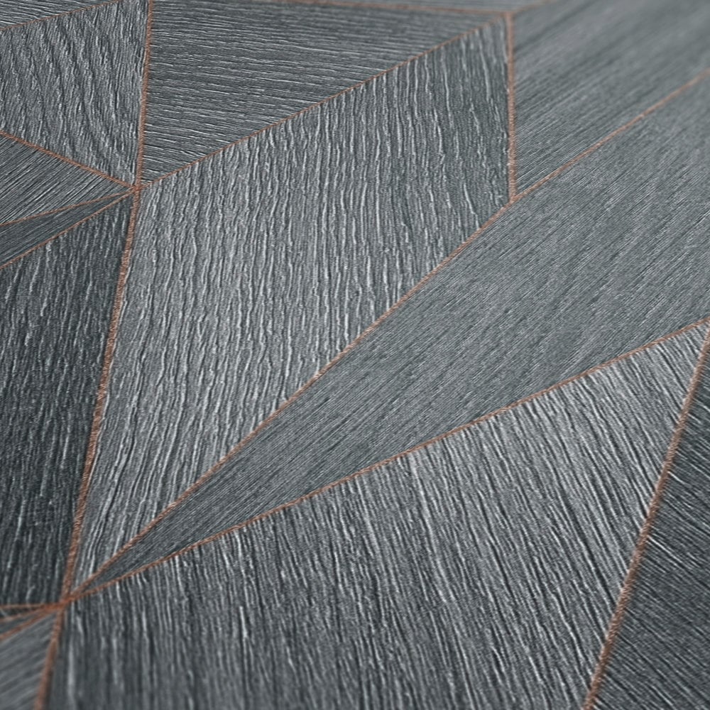 Geometric Wood Effect Motif wallpaper in silver grey color - pattern number WW22221 - by Galerie in the The Woods and Wicker collection