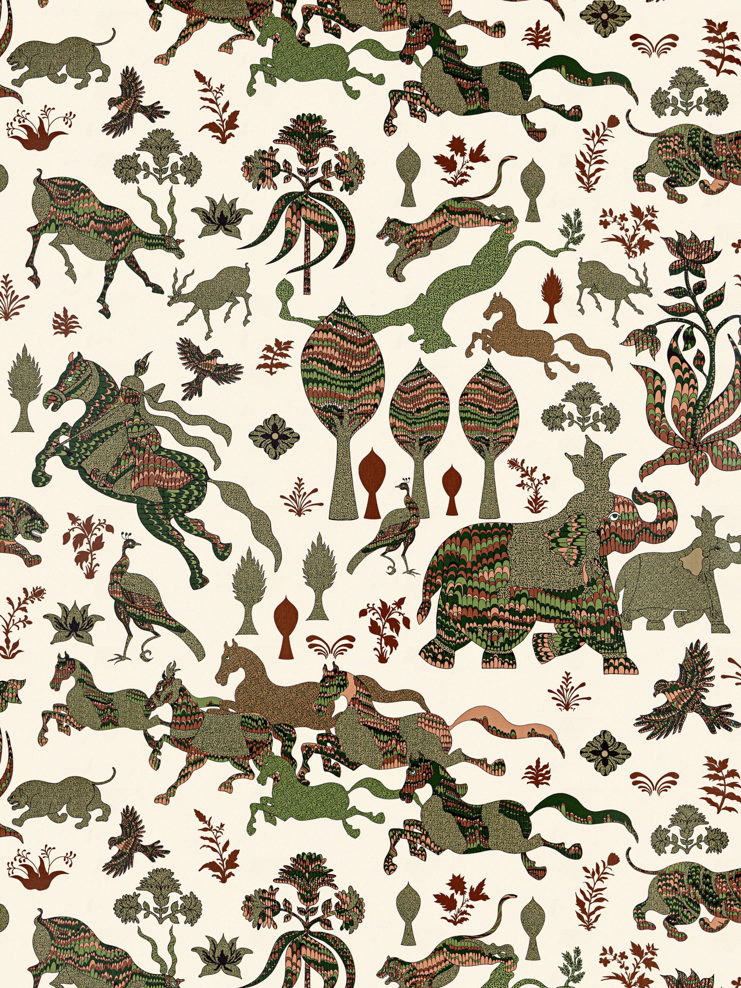 Legends wallpaper in olive adobe color - pattern number WW WP88606D0002 - by Scalamandre in the  collection