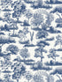 Garden Toile wallpaper in lapis color - pattern number WW WP88605D0003 - by Scalamandre in the  collection