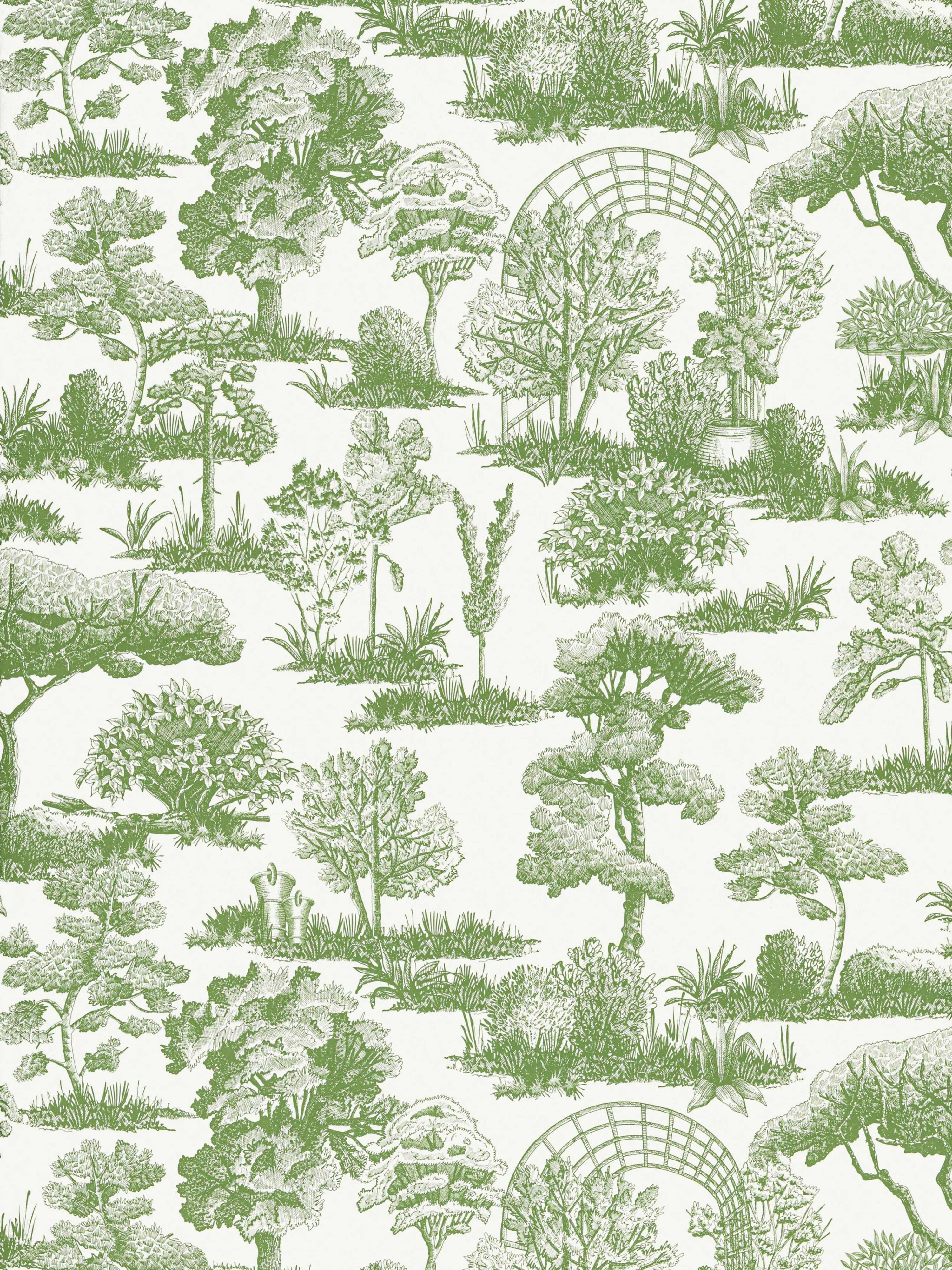 Garden Toile wallpaper in meadow color - pattern number WW WP88605D0006 - by Scalamandre in the  collection