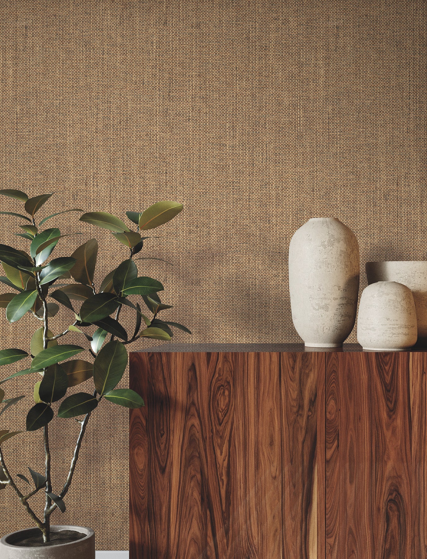 Basketweave Paperweave wallpaper in cattail color - pattern number YGL7027 - by Ronald Redding in the Natural Palette Resource collection