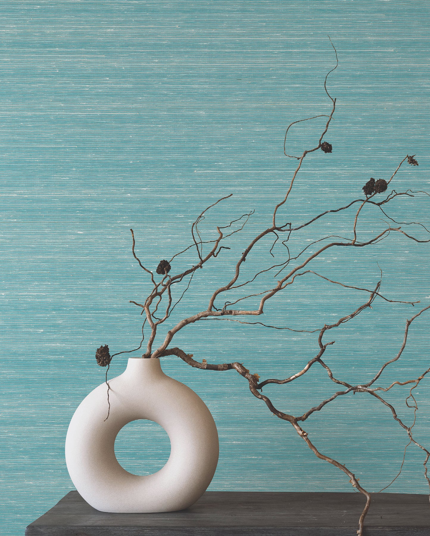 Smooth Abaca wallpaper in deep sea color - pattern number YGL7029 - by Ronald Redding in the Natural Palette Resource collection