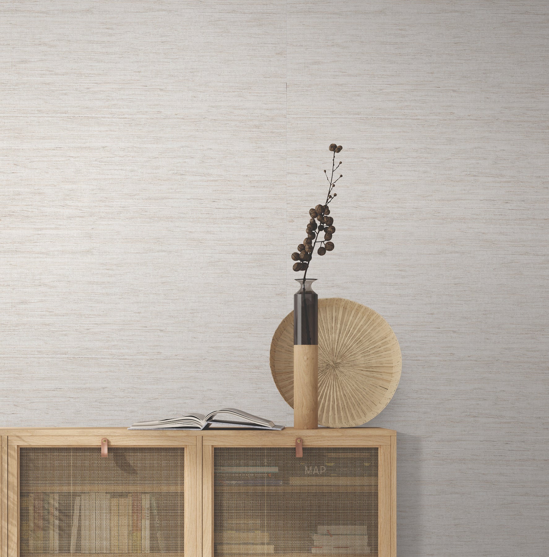 Painted Hemp wallpaper in whitewash color - pattern number YGL7059 - by Ronald Redding in the Natural Palette Resource collection