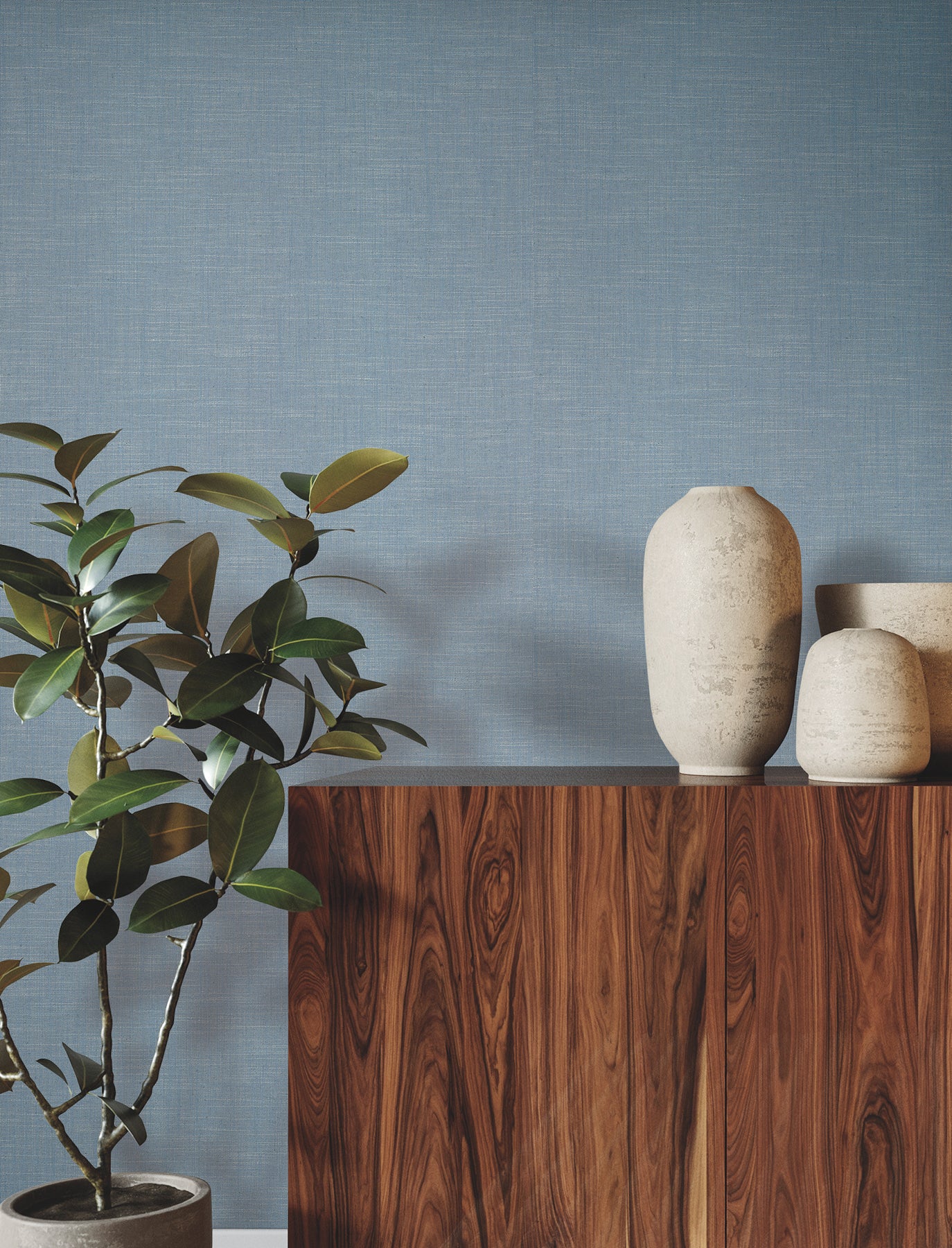 Combed Linen wallpaper in cornflower blue color - pattern number YGL7060 - by Ronald Redding in the Natural Palette Resource collection