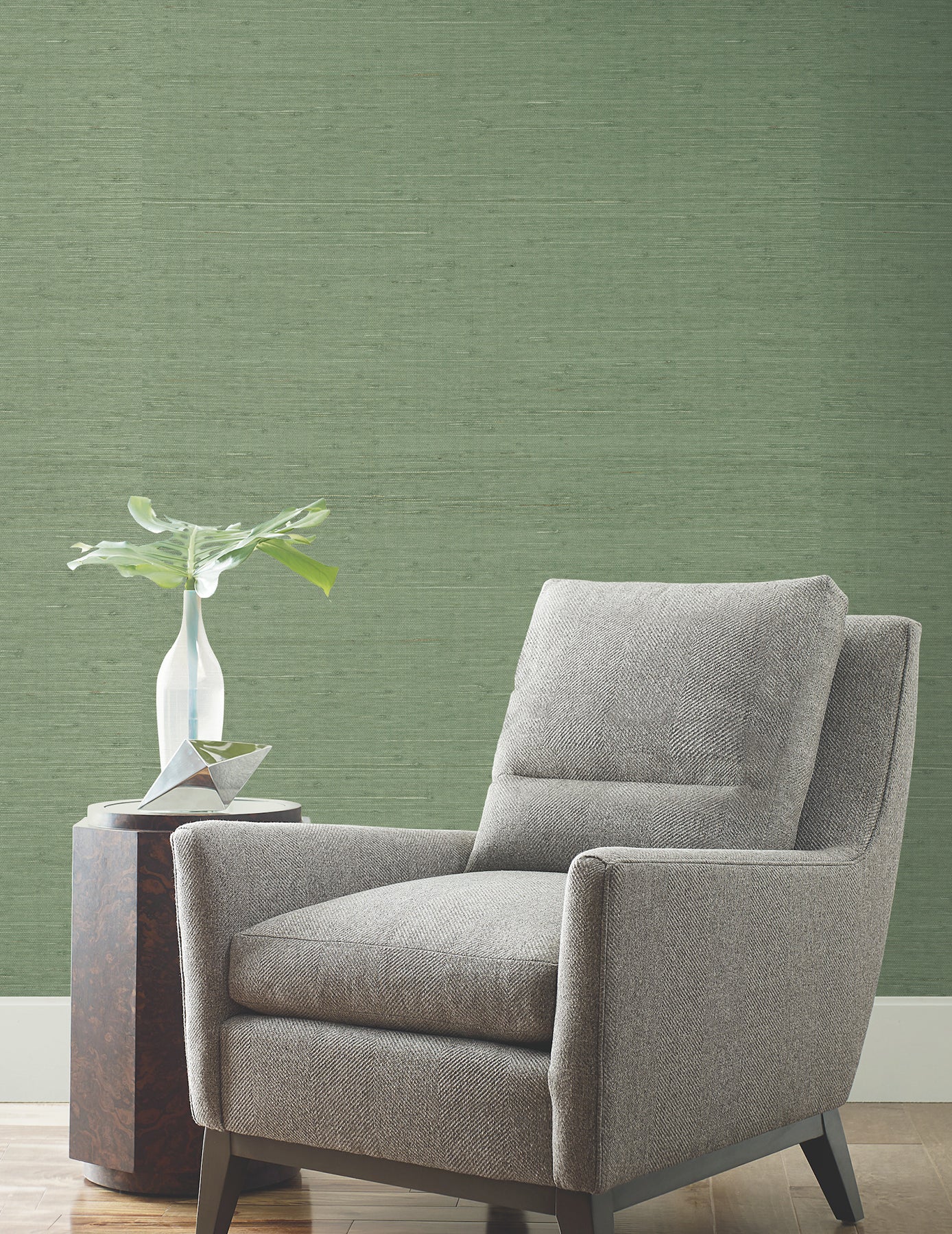 Horizontal Jute wallpaper in evergreen color - pattern number YGL7068 - by Ronald Redding in the Natural Palette Resource collection
