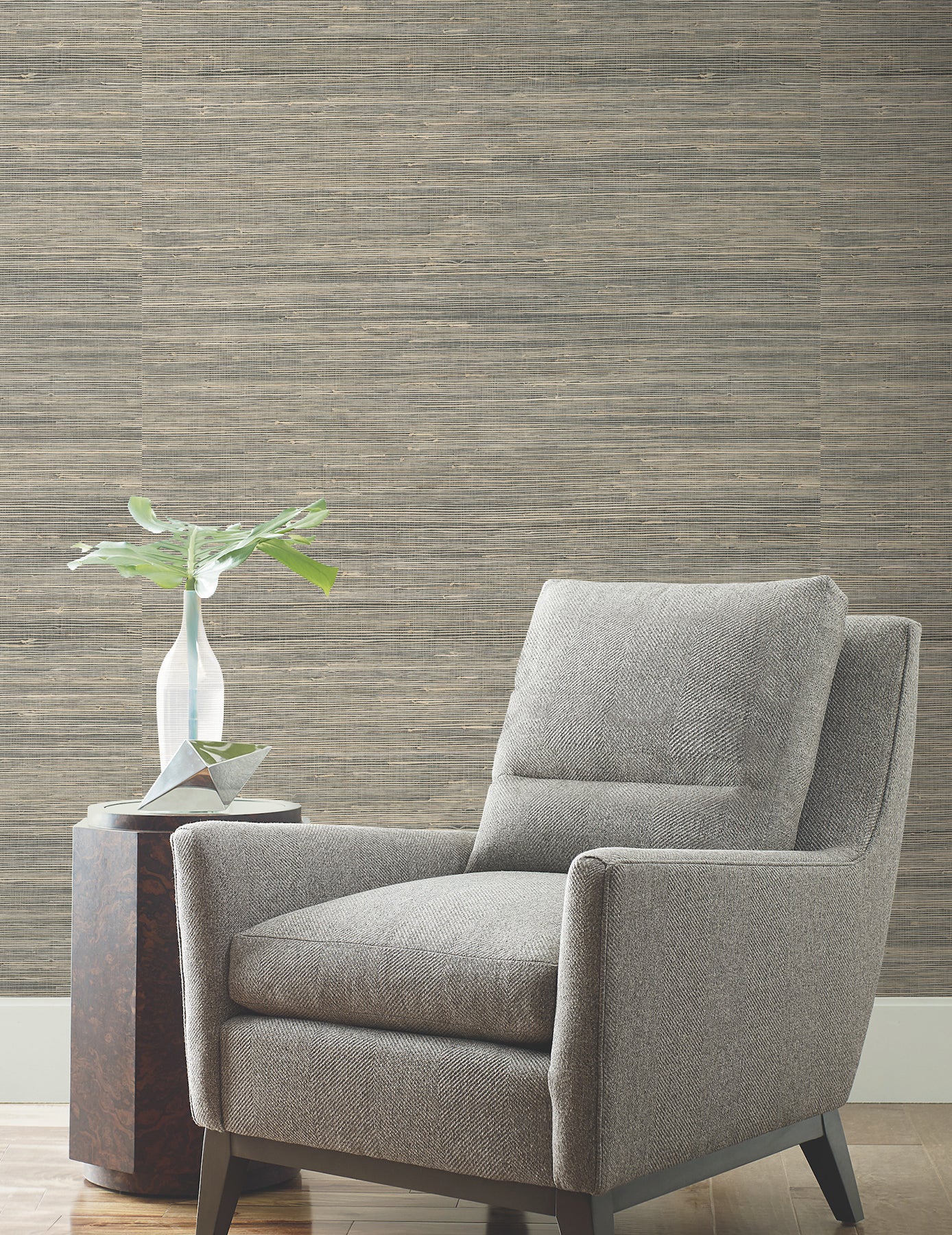 Horizontal Jute wallpaper in black natural color - pattern number YGL7075 - by Ronald Redding in the Natural Palette Resource collection