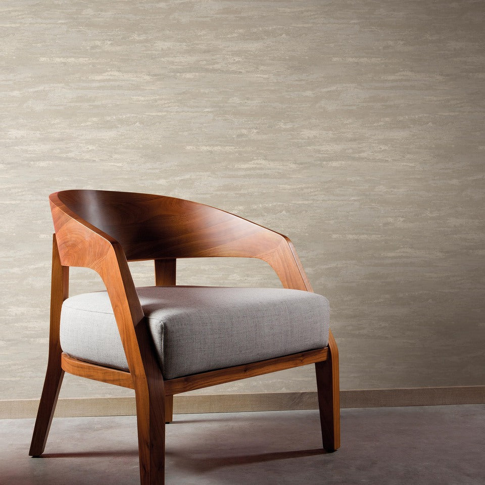 Horizontal Plain Wallpaper in beige color - pattern number ARA68103 - by Grandeco in the Arcadia collection