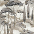 Branched Leaves Motive Wallpaper in black color - pattern number ARA69201 - by Grandeco in the Arcadia collection