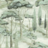 Branched Leaves Motive Wallpaper in green color - pattern number ARA69202 - by Grandeco in the Arcadia collection